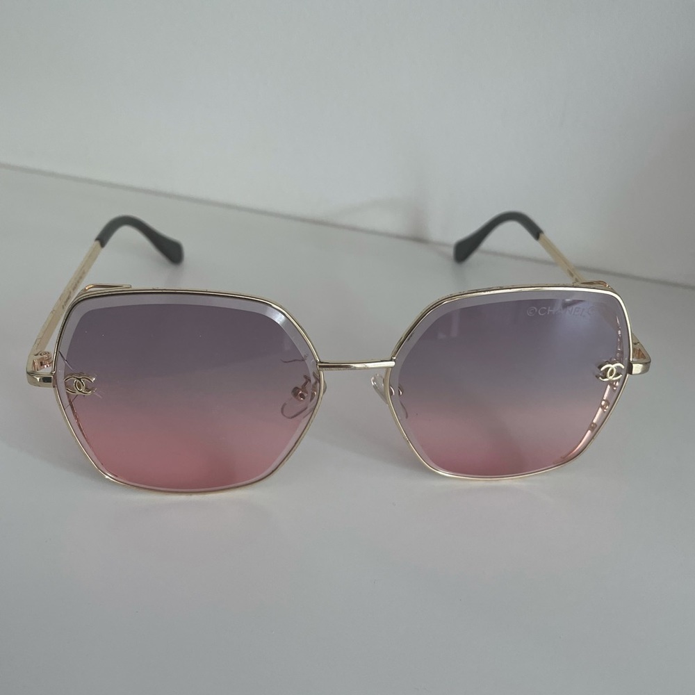 Chanel light pink gold frame